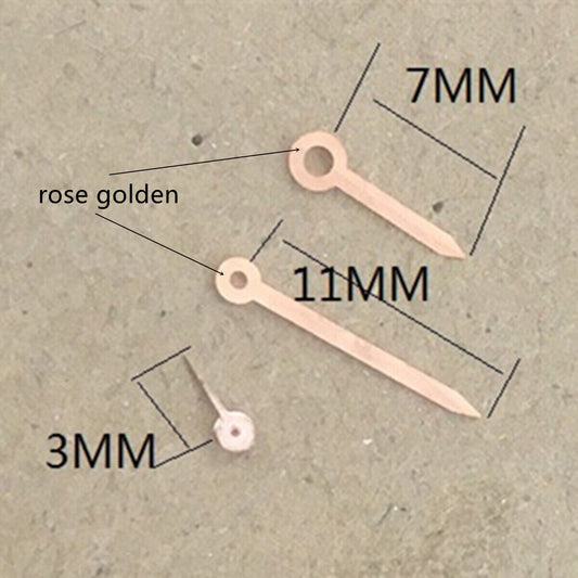 Rose gold arrow-shaped watch hands for Miyota 1L45 quartz movement, precision accessory.