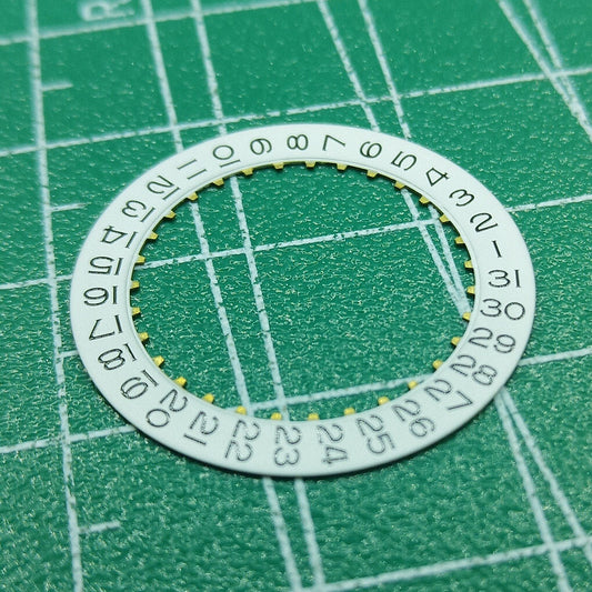 White date disk wheel for ETA2824 movement with date display at 3 o'clock, compatible watch part.