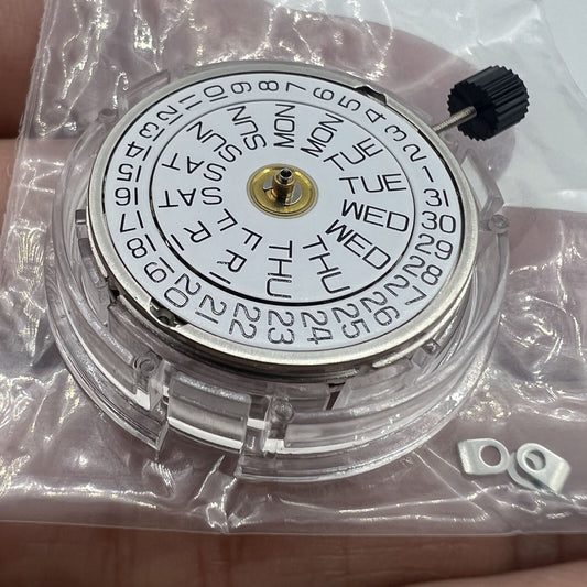 Silver Day Date watch accessory featuring ETA2836-2 Geneva V8 mechanical movement, genuine Swiss craftsmanship.