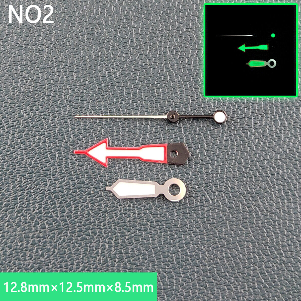 Watch Hands with green luminous coating for NH35 and NH36 movements by Watch Hands, ideal for watch customization.
