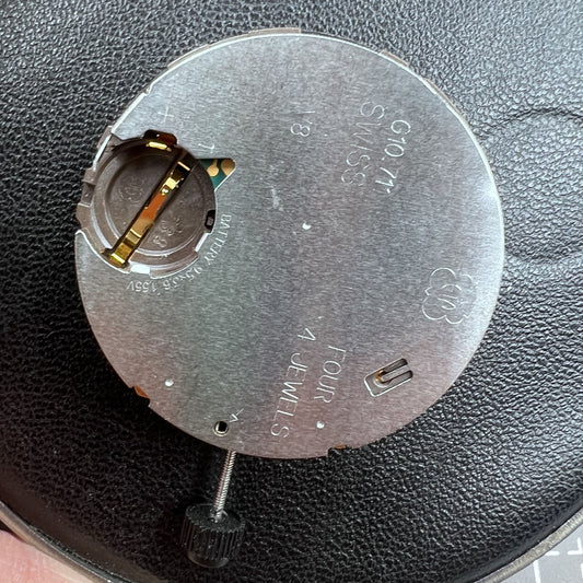 Swiss ETA G10.711 quartz watch movement with 6 hands, date display at 4 o'clock, reliable precision.