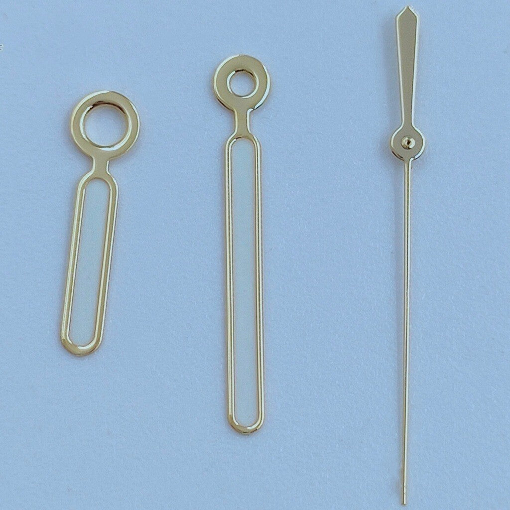 12,5 mm goldene Zierleiste, weiß lackierte grüne Leuchtzeiger für NH35 NH36 7S26 7S36