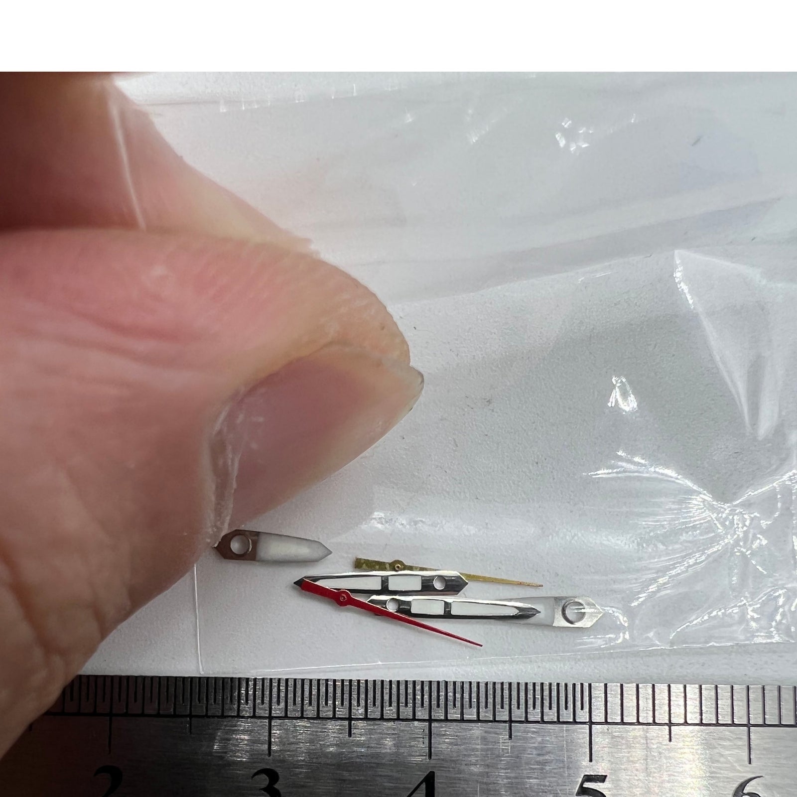 Luminous watch hands set for Miyota 2115 movement, precise 12mm/11mm/8mm fit, enhanced visibility.