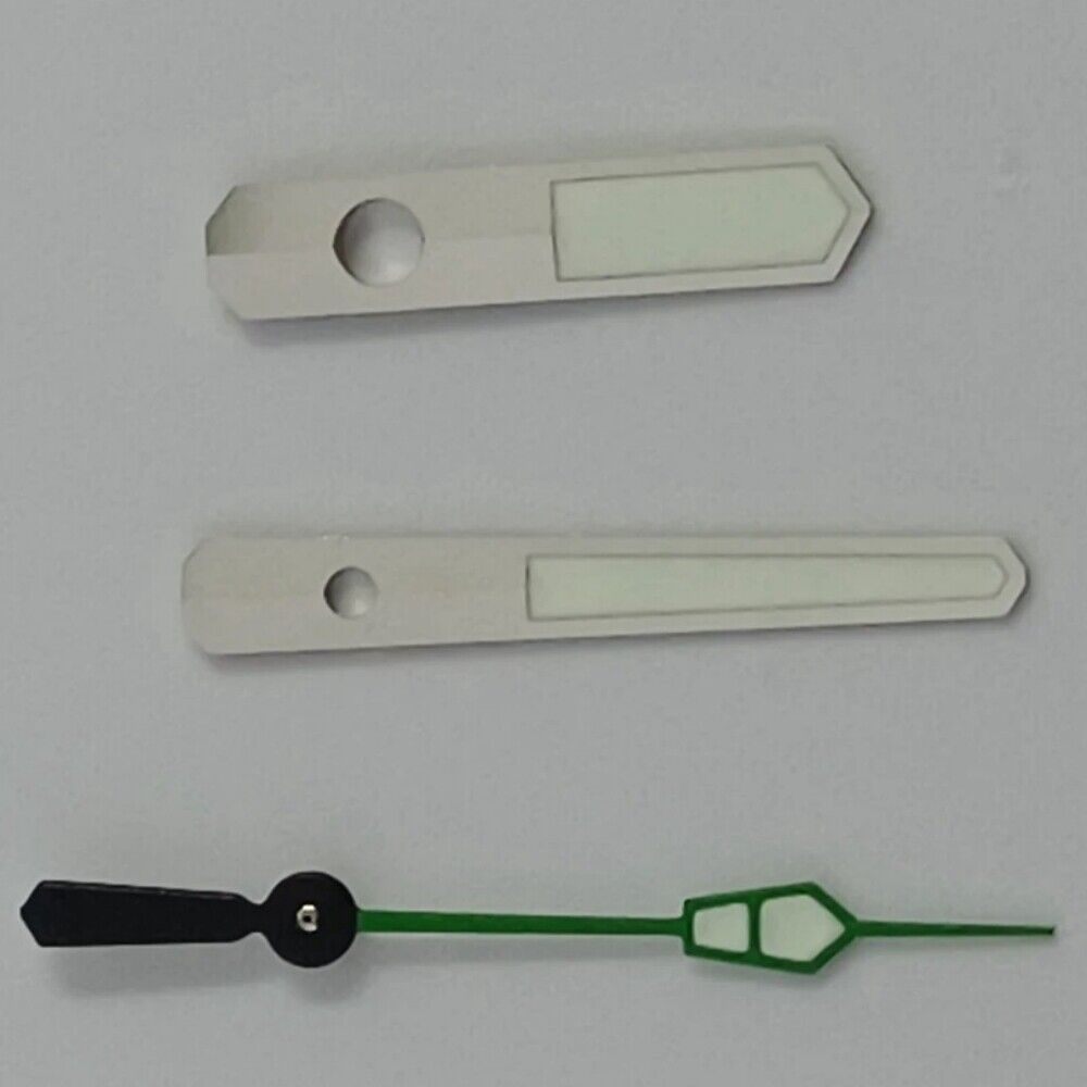 Aiguilles de montre luminescentes vertes et blanches de 12,5 mm pour mouvement NH35, NH36, 7S26 et 7S36