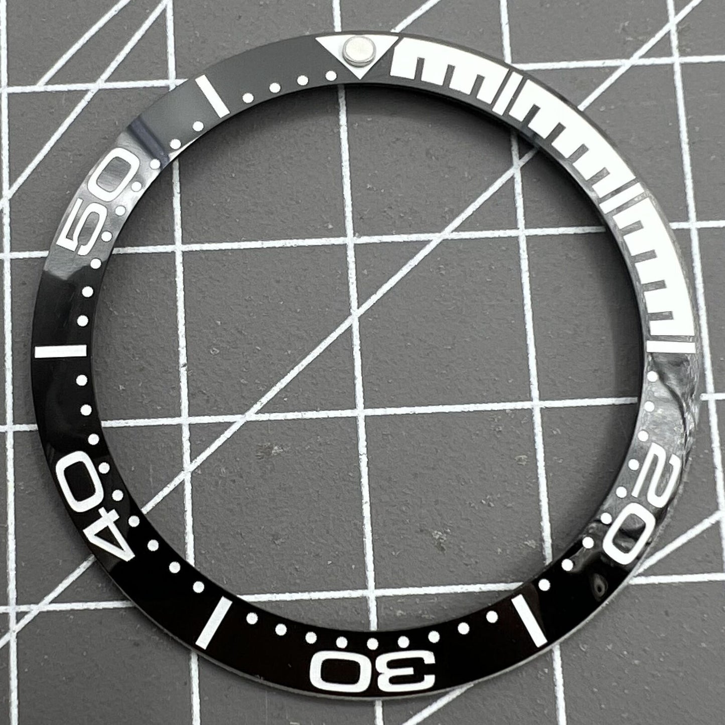 38 mm schwarze Viertelskala-Keramik-Lünette, poliert, wasserdicht, für Herrenuhr