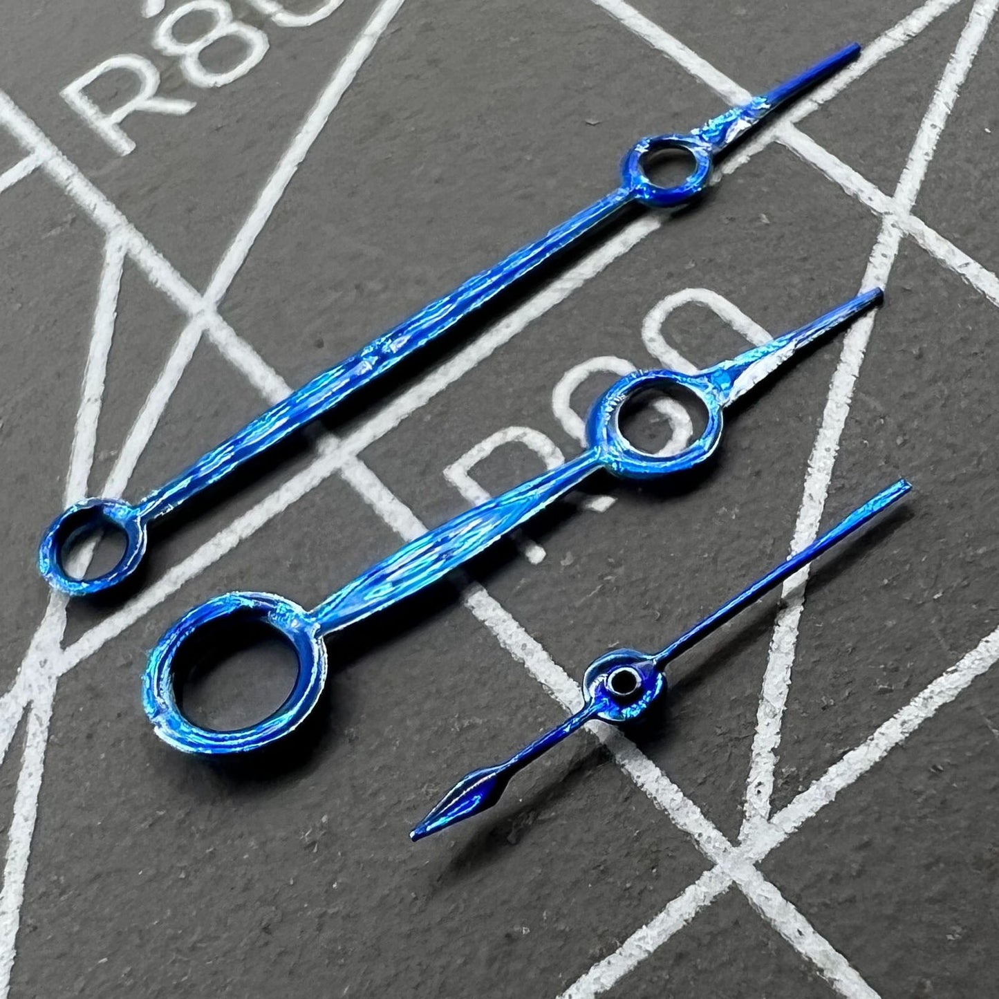 No Lume navy blue watch hands compatible with Seagull ST3600, ST3621, ETA6497, ETA6498 movements.