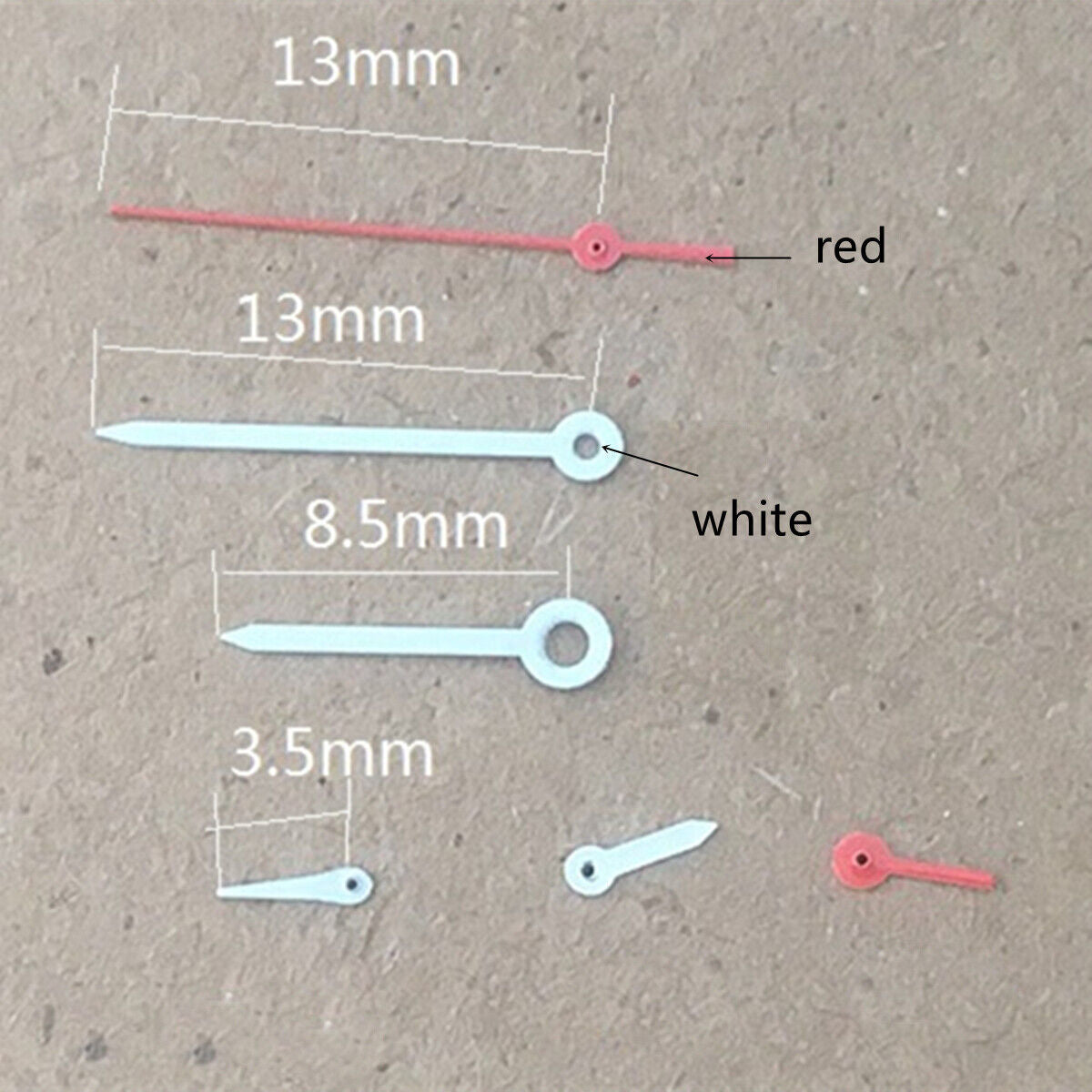 Weiße, spitze 13 mm rote Sekundenzeiger für Miyota OS10 OS20 OS60 OS80