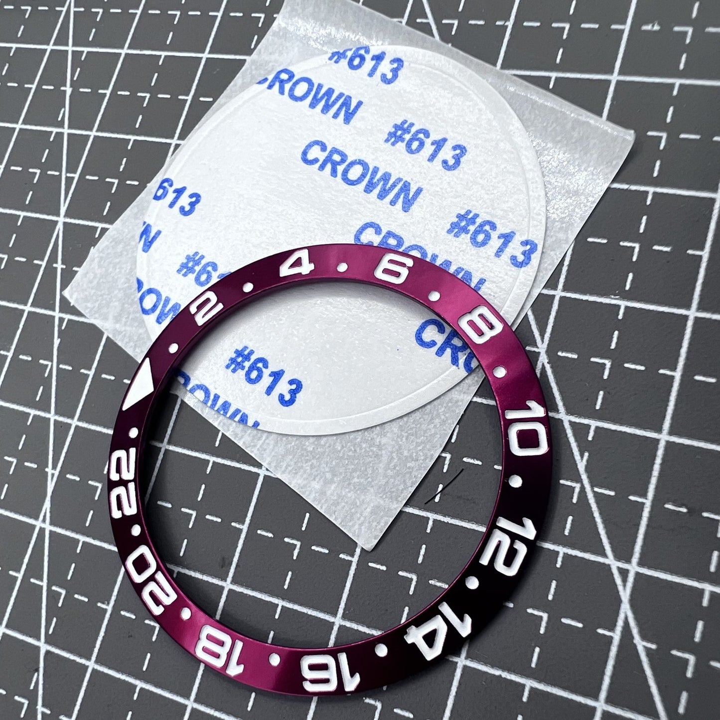 38mm Uhr Lünette Einsatz Rot Numberal GMT Aluminium Legierung für RLX