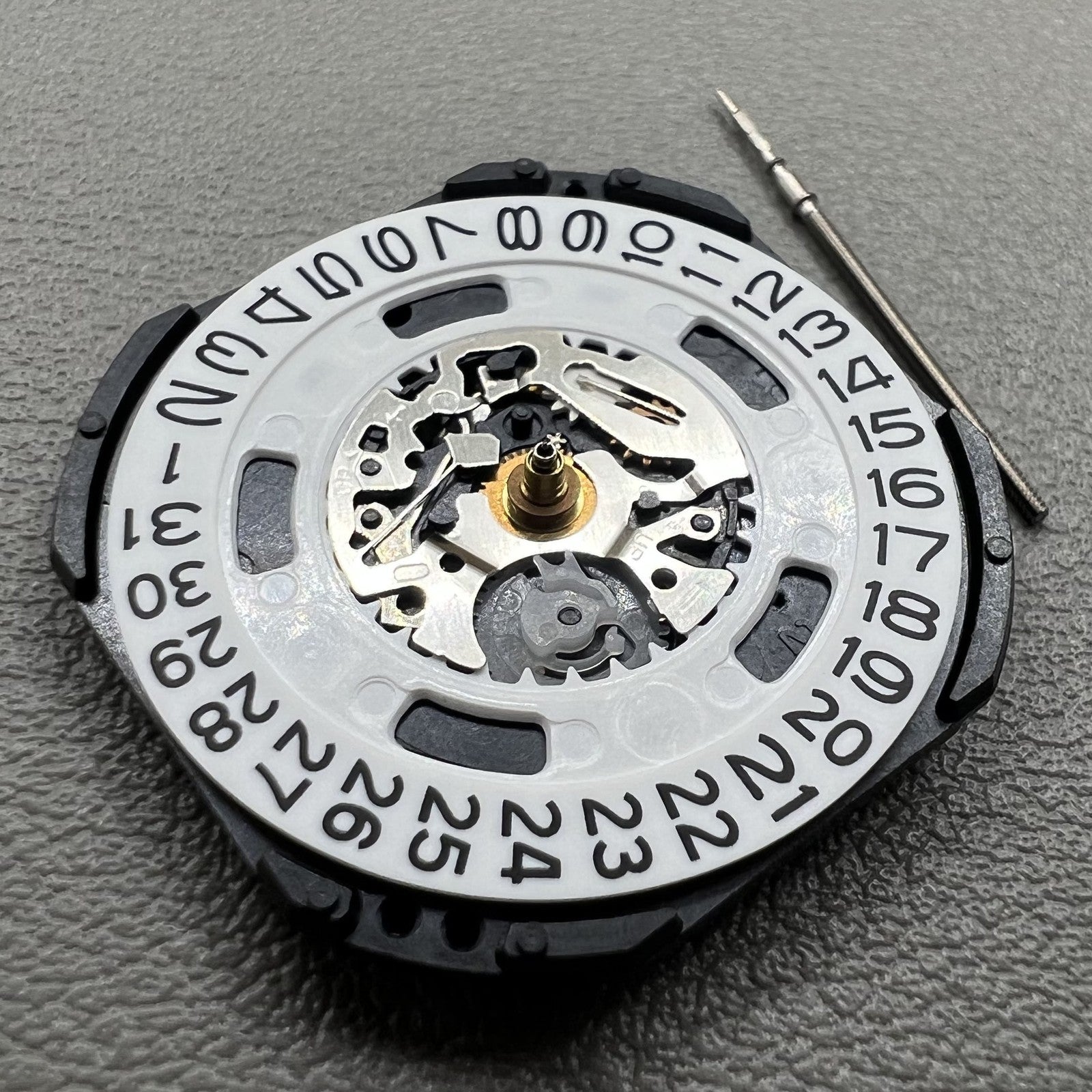 Seiko 7N42C quartz watch movement displaying precise Japanese engineering and reliable timekeeping.