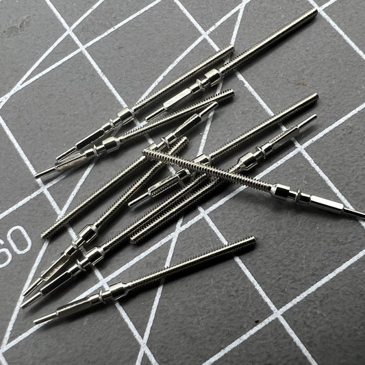 Watch winding stem for Shanghai 7120 movement, compatible replacement part by Generic brand.