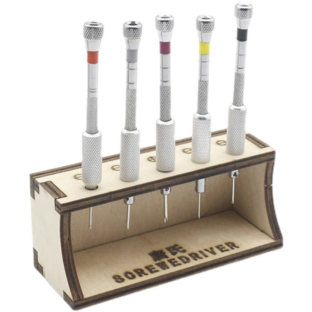 5pcs/set Steel Screwdrivers with Rotary Stand Base Jewelry Watch Repair Tool
