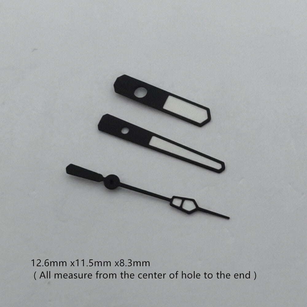 12,6 x 11,5 x 8,3 mm grün leuchtende Uhrzeiger für NH35 NH36 Uhrwerk
