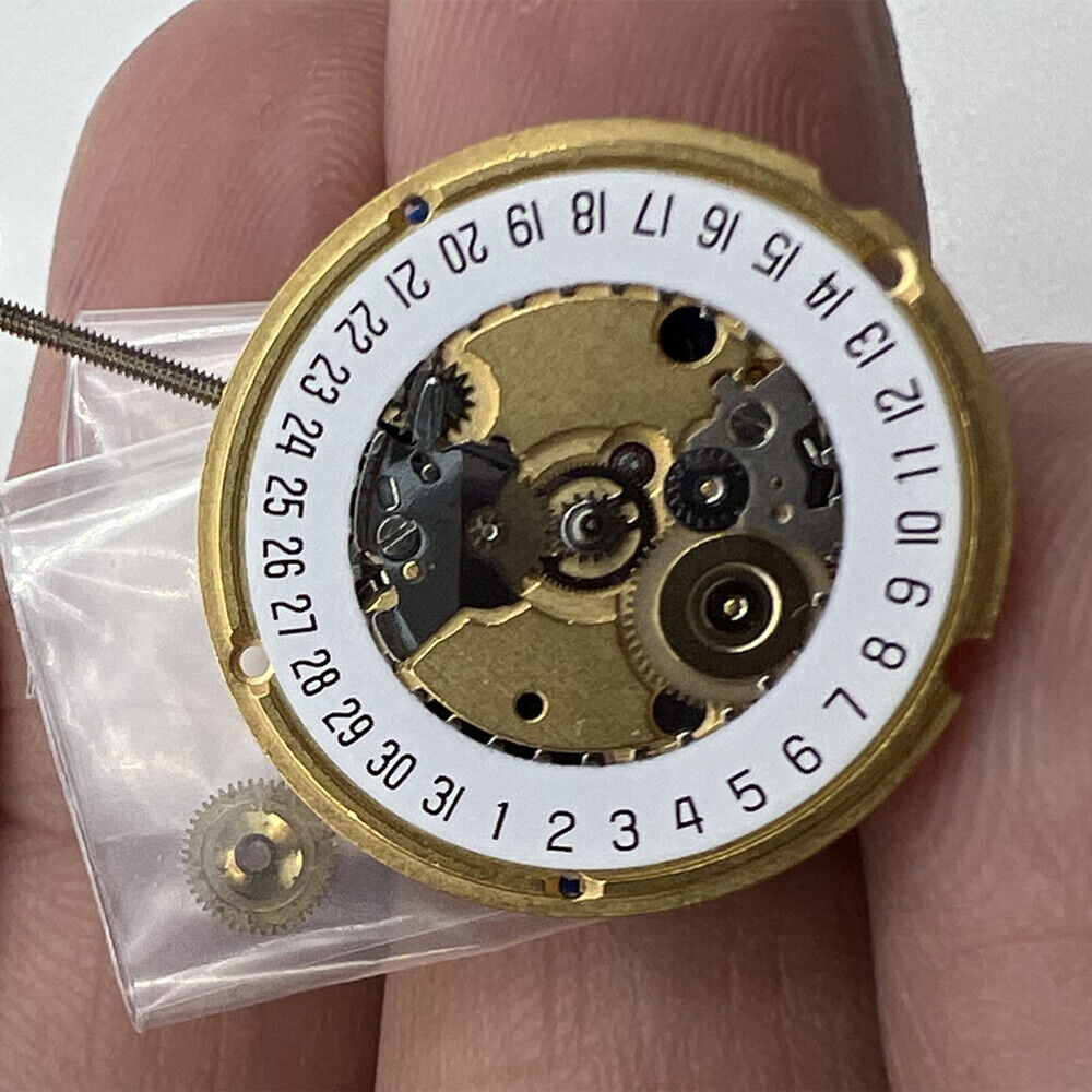 ETA 956.412 Swiss Made quartz watch movement with 3 hands and date display at 6 o'clock, ideal for precise watch accessory replacements.