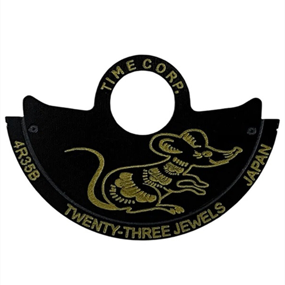 Rotor oscillant noir Rat~China Zodiac pour mouvement NH35 NH36