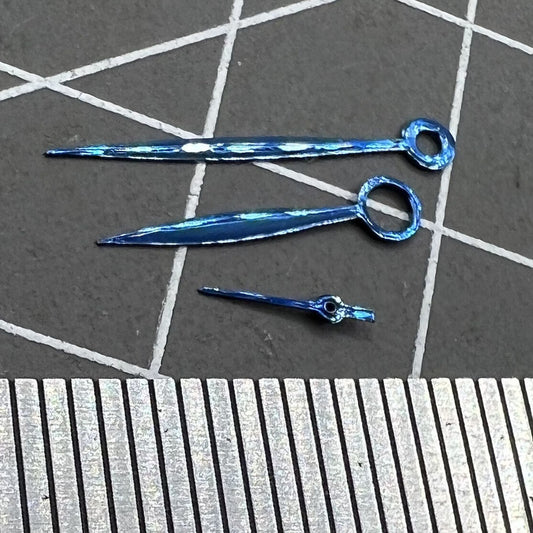 Blue willow leaf watch hands for Seagull ST3600, ST3621, ETA6497, ETA6498 movements.