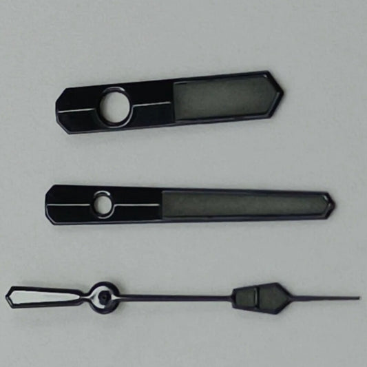 12.5mm black trim grey painted watch hands with green lume for NH35 NH36 7S26 7S36 movements