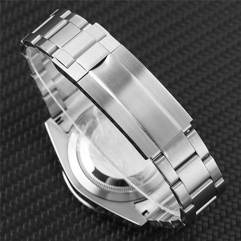 Boîtier de montre lumineux en acier inoxydable 40 mm, verre saphir, bracelet et mouvement NH35