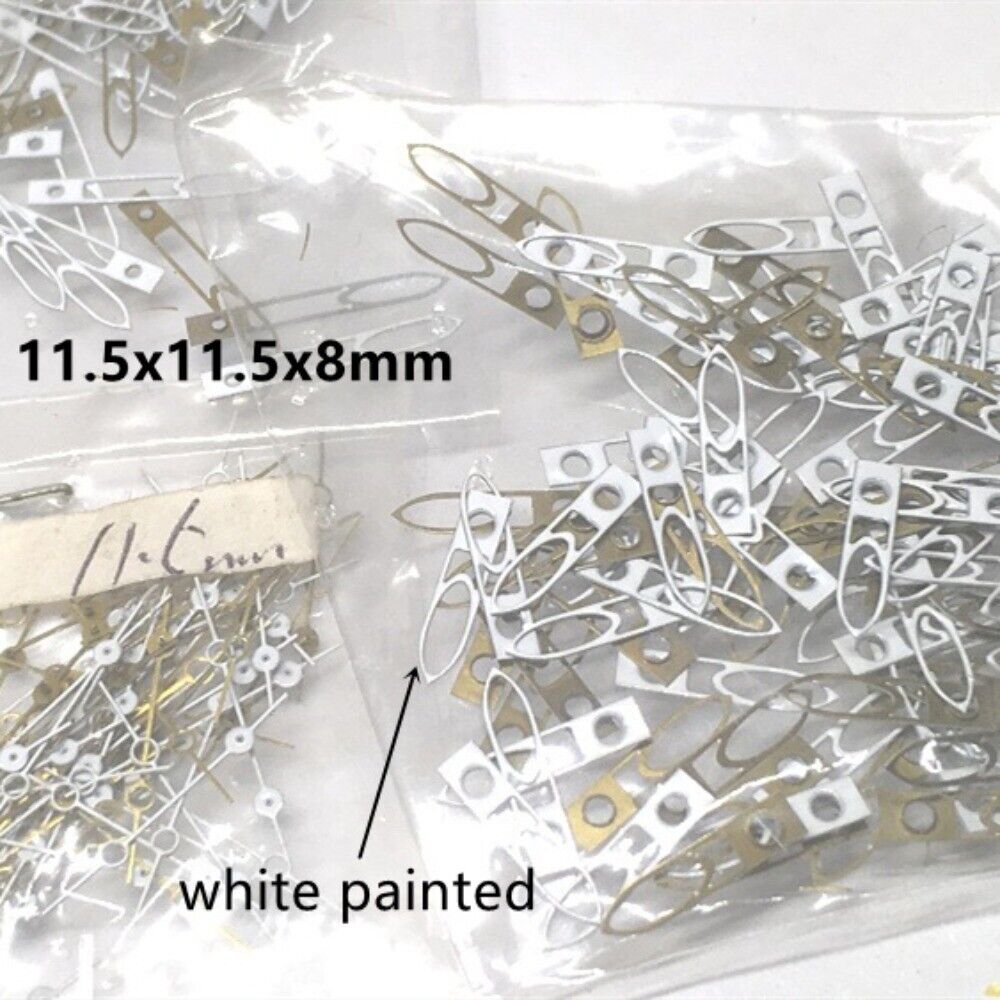 Aiguilles creuses blanches de 11,5 mm, sans luminescence, pour mouvement Miyota 1M12