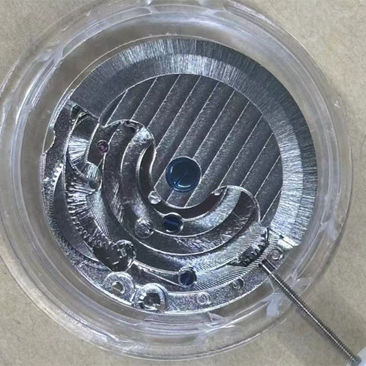 China Made Lady watch with 3 hands, automatic mechanical movement, and visible balance wheel at 6 o'clock