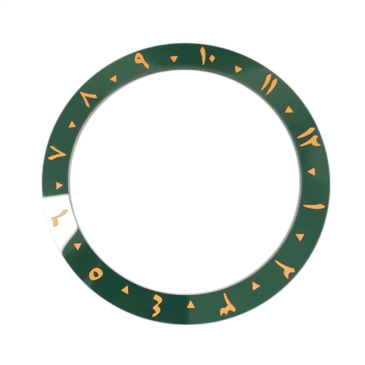 38 mm arabische Ziffern 1–12, geneigte Keramik-Uhrenlünette für 40 mm SUB-Uhrengehäuse
