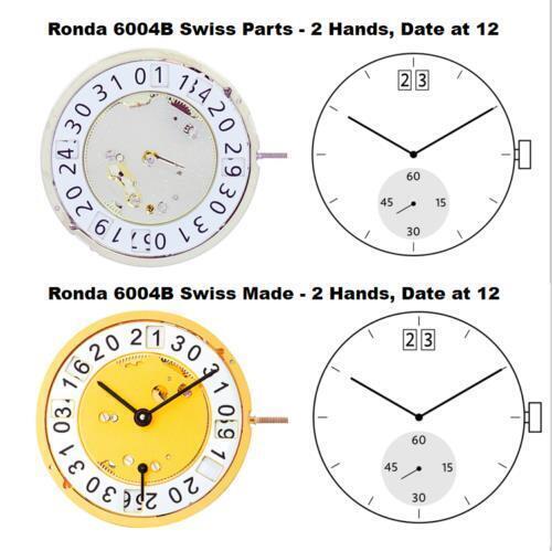 Ronda 6004B 6004.B Quartz Watch Movement & Movement