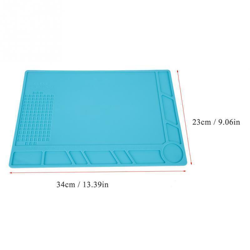 34cm x 23cm Work Pad Soldering Station Heat Resistant Pad Non-slip Silicone Mat