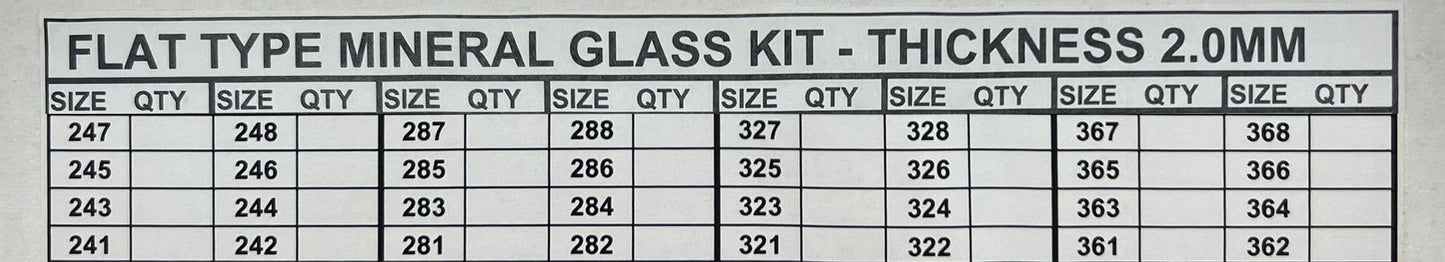 2.0mm Thick 32pcs Flat 24.1-36.8mm Round Watch Glass Mineral Crystal Replacement