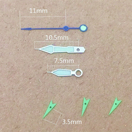 Green small second hand with silver trim compatible with Miyota OS10 OS20 OS60 OS80 movements.