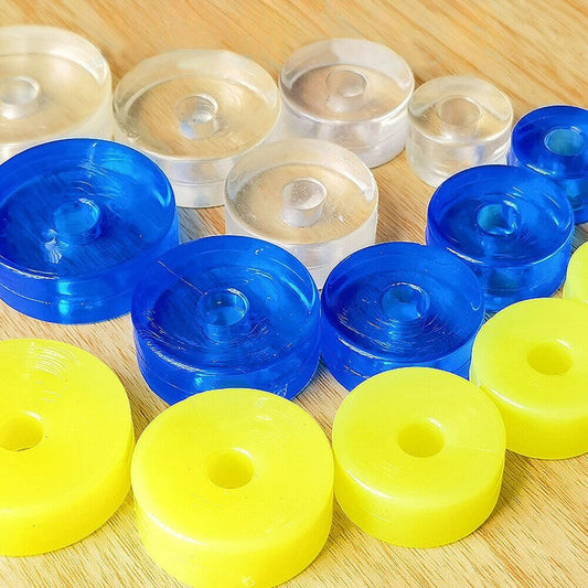 Set of 5 blue watch movement cushions (2-3.5cm) for watch repair, durable pads.