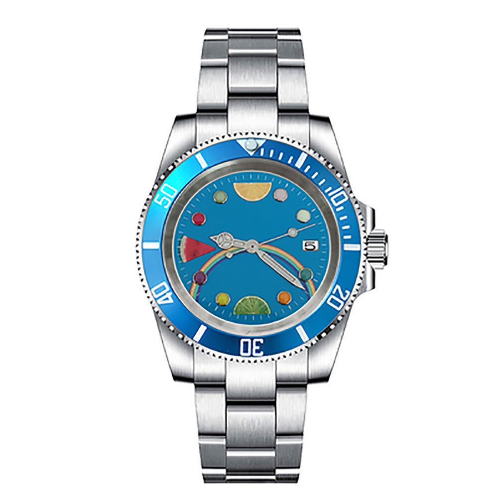 Boîtier de montre lumineux en acier inoxydable 40 mm, verre saphir, bracelet et mouvement NH35