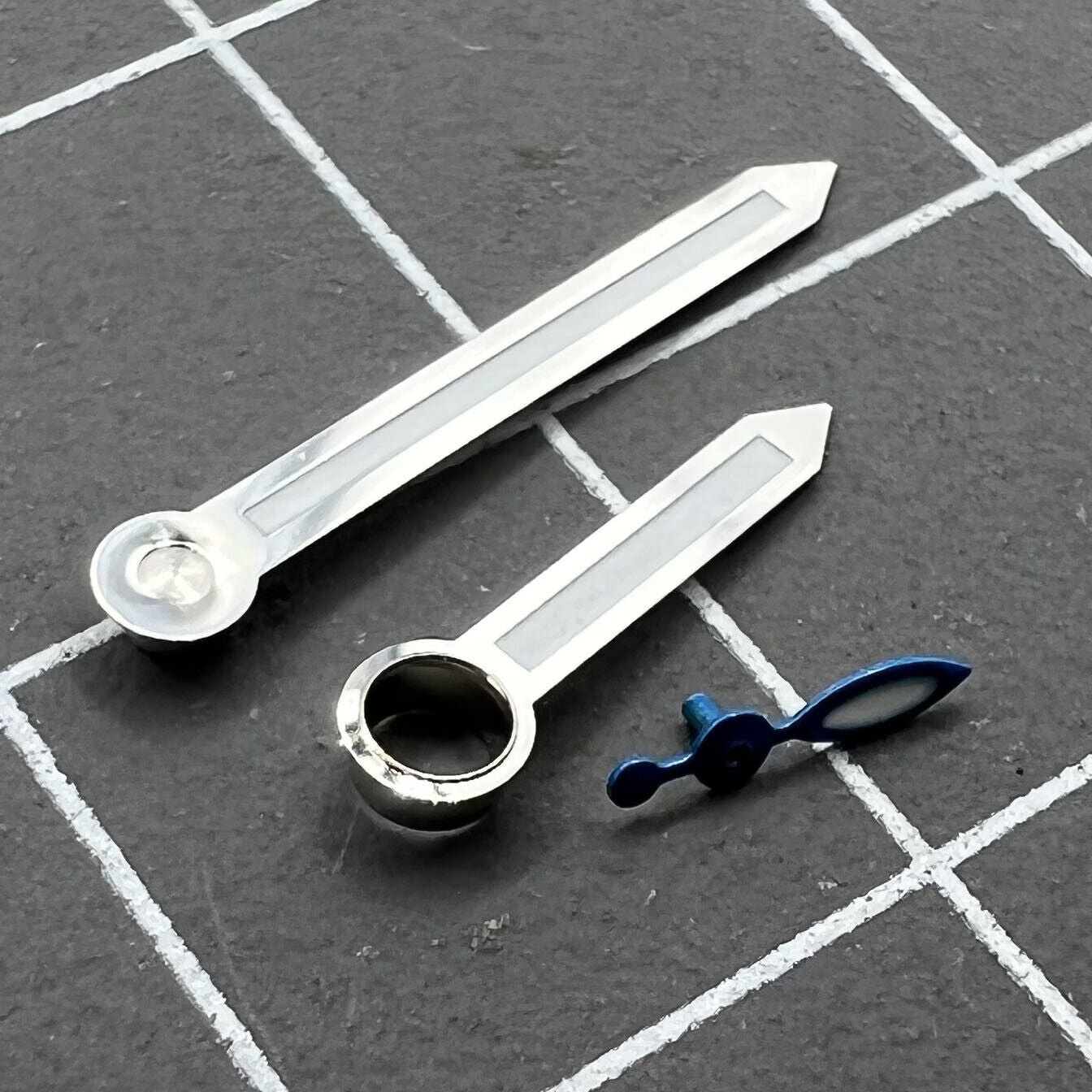 Silver Trim Arrow Shaped Green Lume Watch Hands for ST3600/ST3620/ETA6497/6498