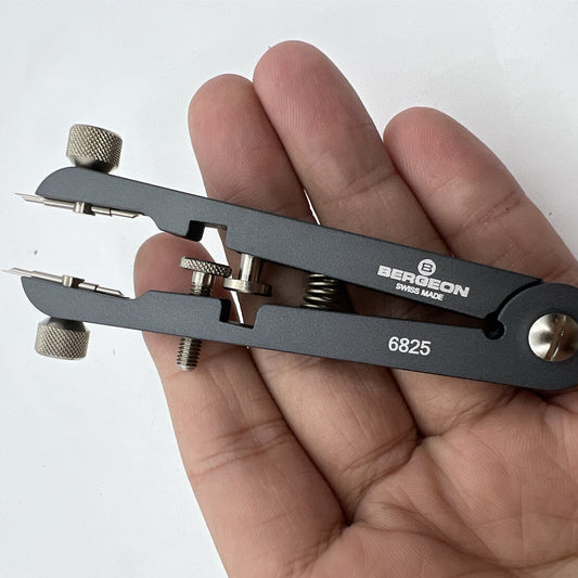 Bergeon 6825-PF spring bar pliers tool for watch bracelet removal and adjustment.
