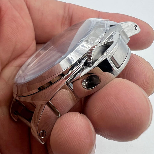 44MM polished stainless steel watch case, compatible with ETA6497/6498 and ST3600/ST3620 movements.