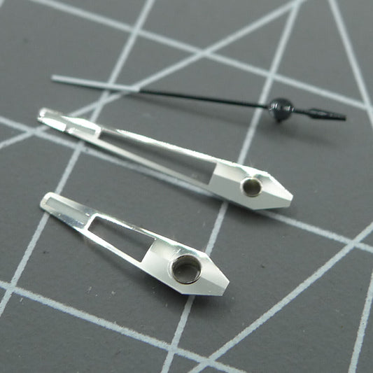 Green luminous watch hands with silver trim for China Made 8215/2813 Miyota 8N24 movements.