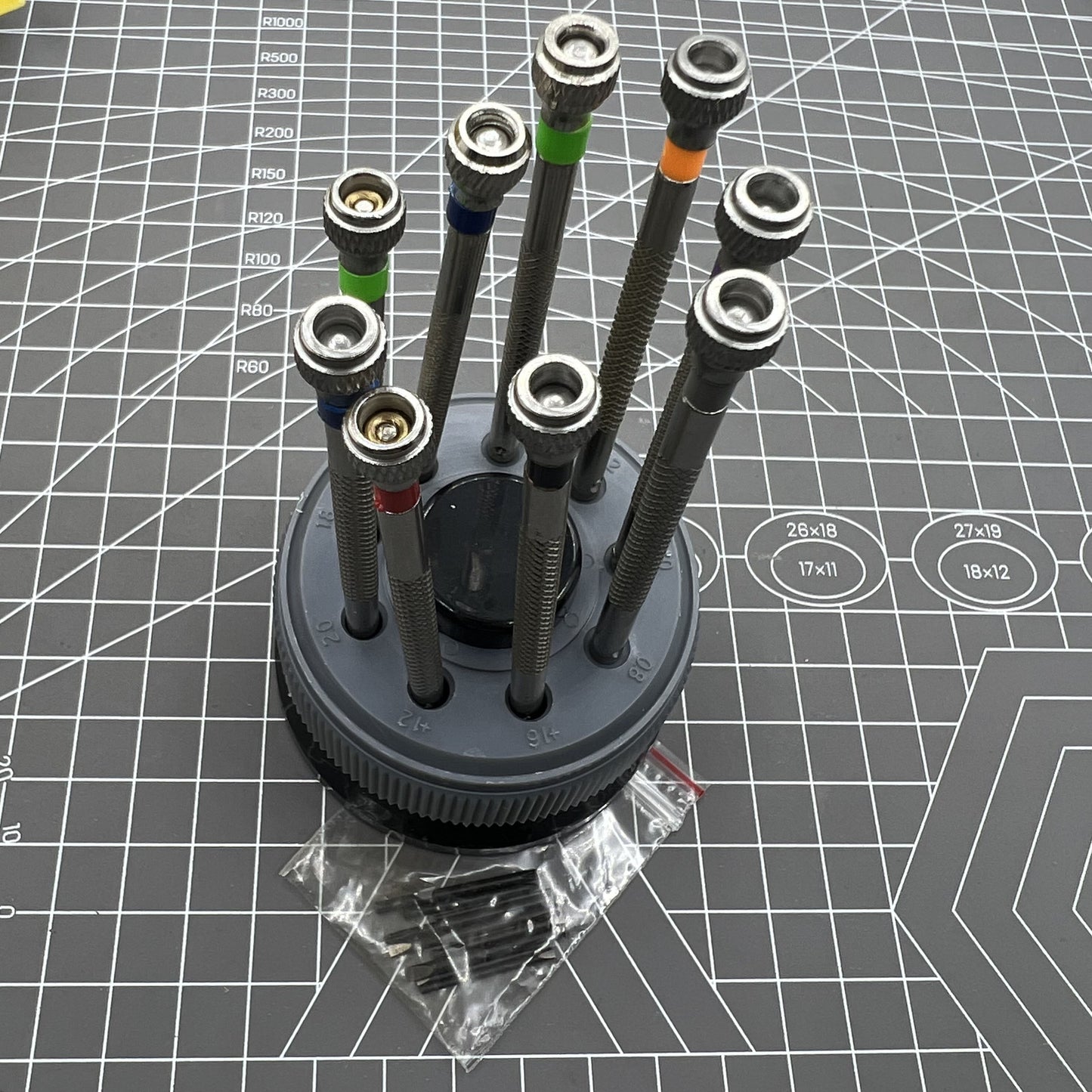 Jeu de 9 tournevis à lame plate assortis, taille 0,6 mm à 2 mm