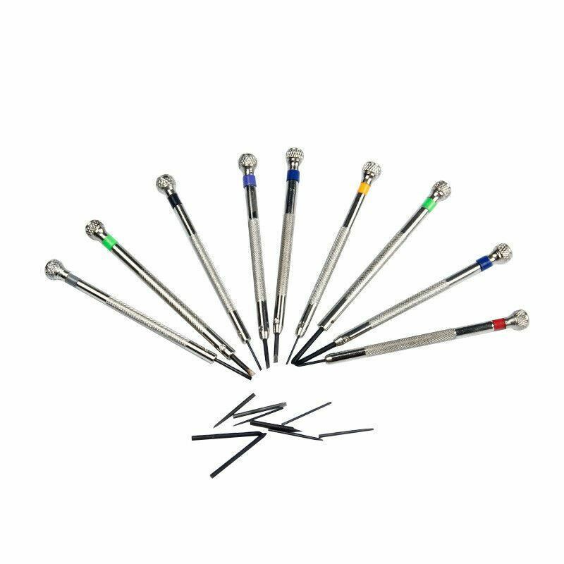 Jeu de 9 tournevis à lame plate assortis, taille 0,6 mm à 2 mm