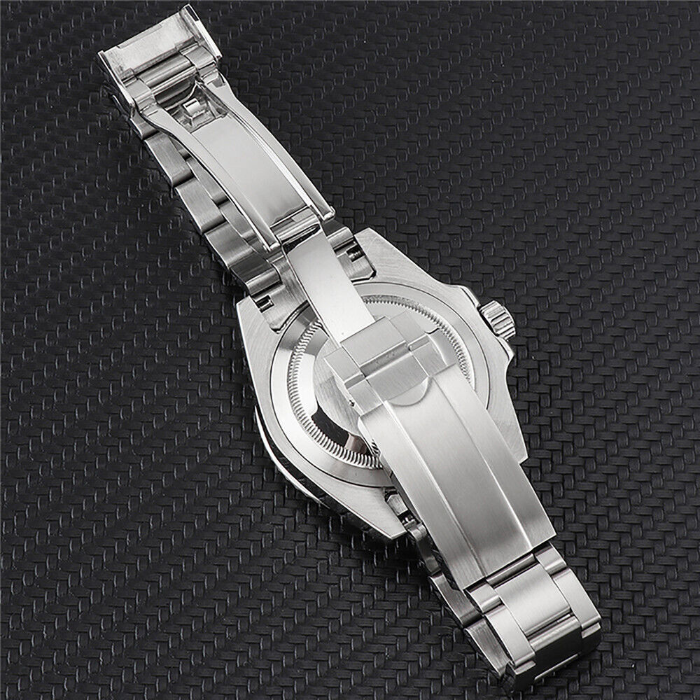 Boîtier de montre lumineux en acier inoxydable 40 mm, verre saphir, bracelet et mouvement NH35