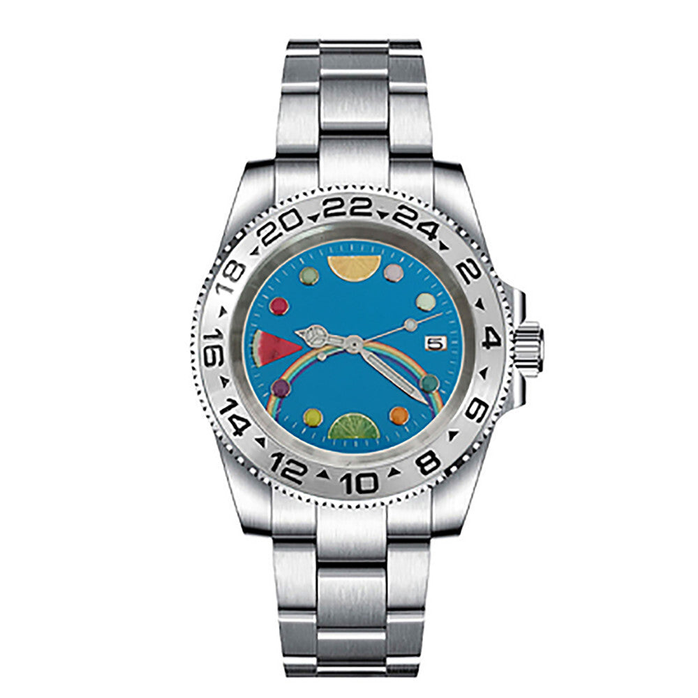 Boîtier de montre lumineux en acier inoxydable 40 mm, verre saphir, bracelet et mouvement NH35