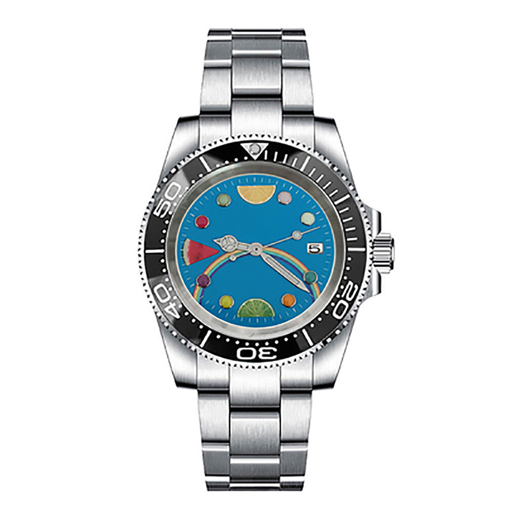 Boîtier de montre lumineux en acier inoxydable 40 mm, verre saphir, bracelet et mouvement NH35