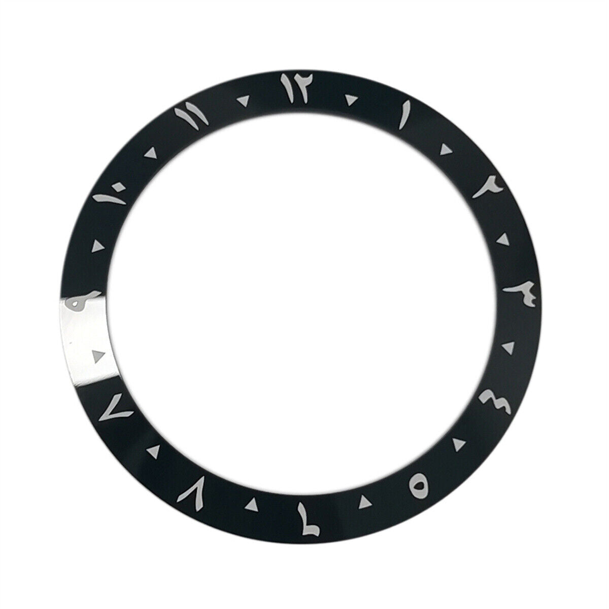 38 mm schwarze, arabische Ziffern 1–12, geneigte Keramiklünette für 40 mm SUB-Uhr