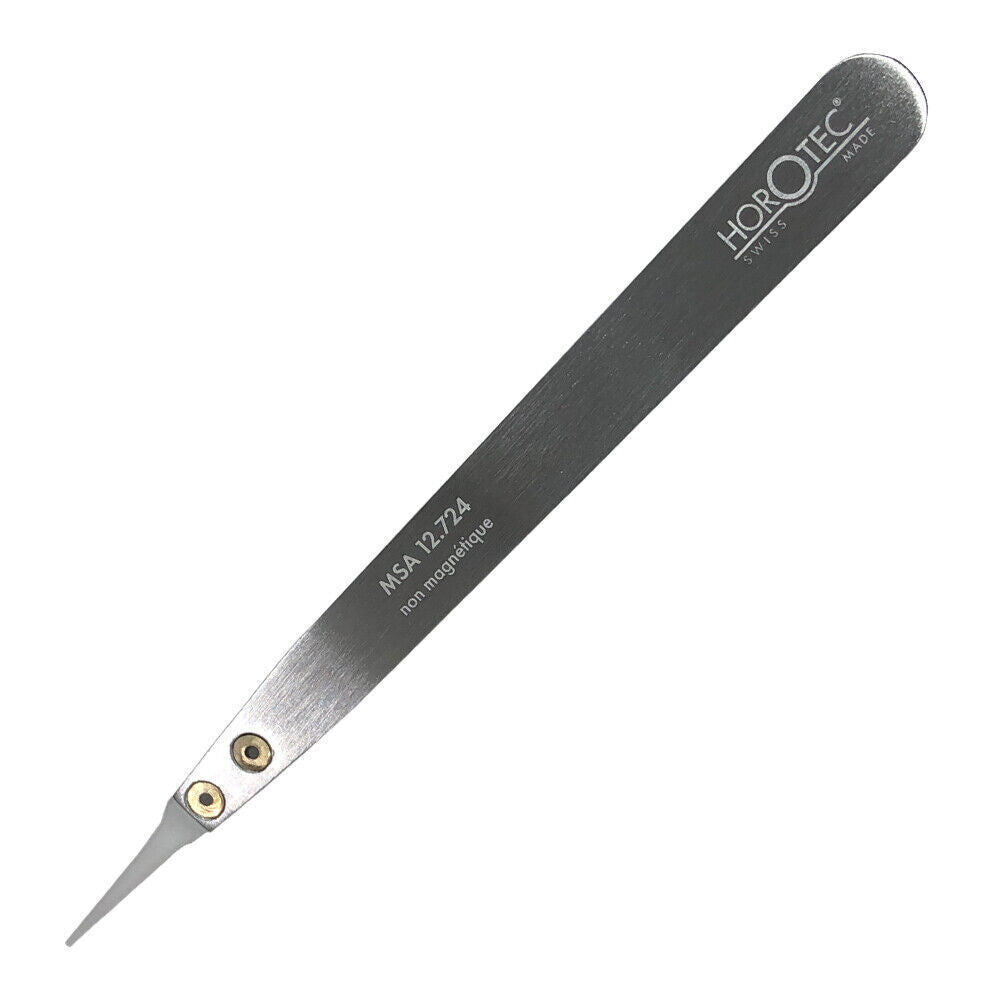 Horotec MSA12.724 Aluminium Tweezer with Very Fine White Delrin® Soft Tips