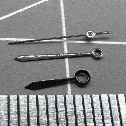 Black watch hands set for Miyota 2035 movement, lengths 14mm, 11mm, 8mm, precise fit by NO.1310.