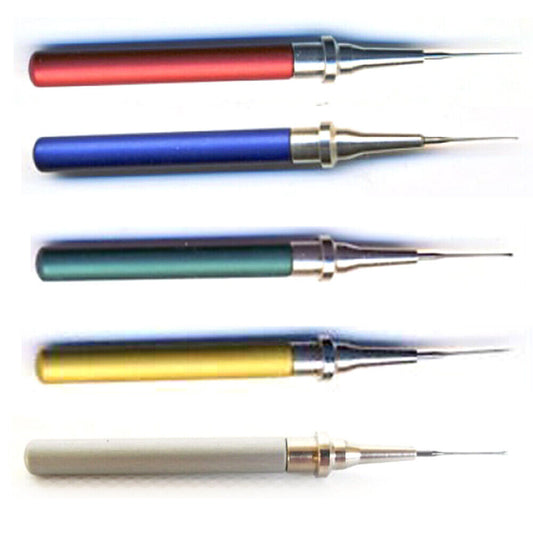 Bergeon 2329 Series watch oiler tools set of 4 with stand for precise watch maintenance.