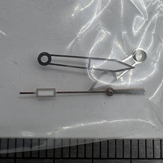 Green lume silver trim watch hands for ETA2836/2846/2824/2846, ideal for precise timepiece repairs.