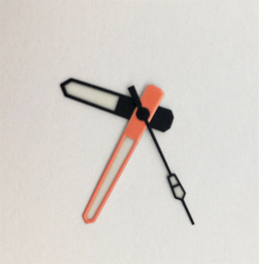 Wholesale C3 green lume diving watch hands with black and orange trim for NH35/36.