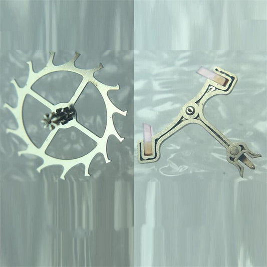 Pallet Fork and Escape Wheel set for NH35 NH36 movement, precision watch repair parts.