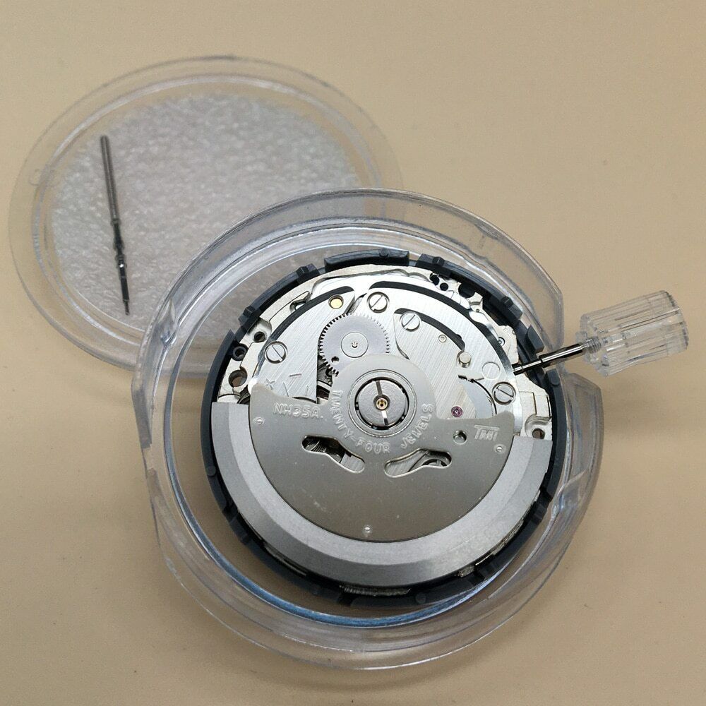 NH35A Mechanical Movement 24 Jewels with Black Date NH35 NH36 4R35 Replacement