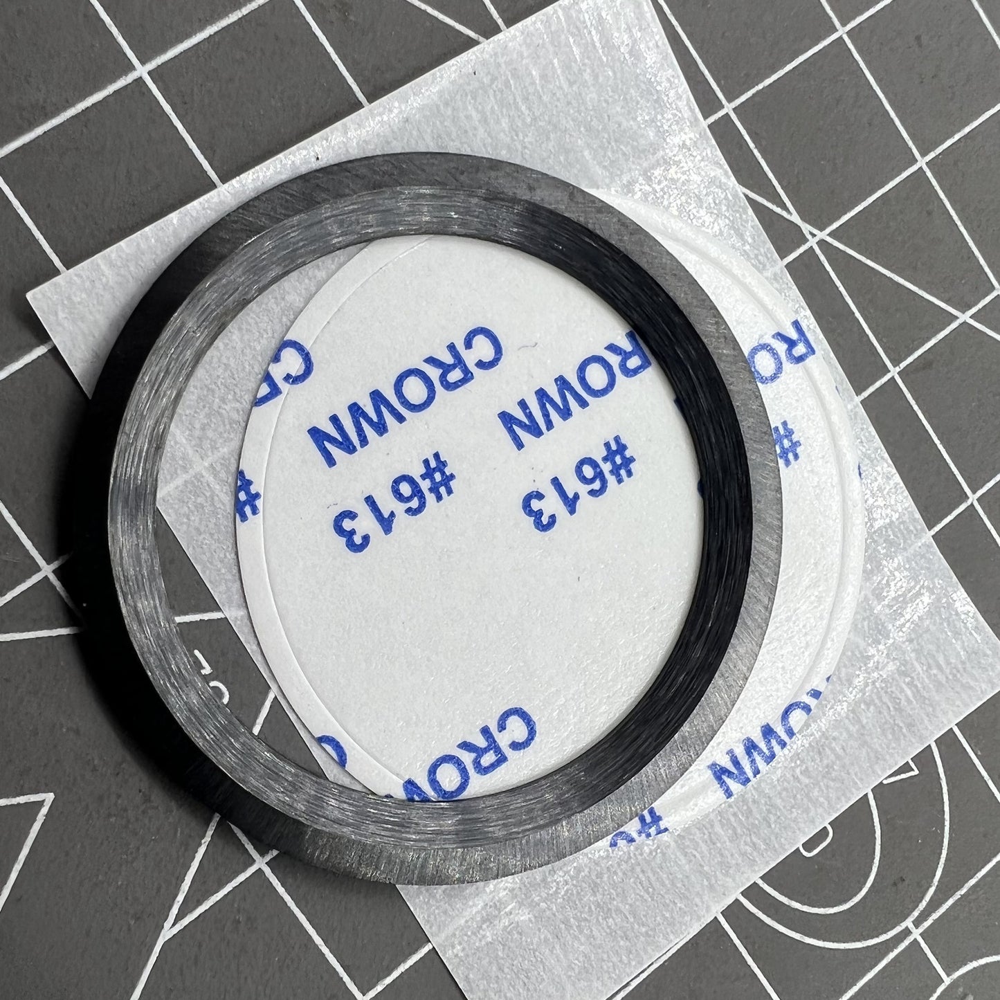 Keramik L�nette Einsatz Schwarz mit Gelber Schrift 41,5mm, 32,5mm - langlebiger Uhrenzubeh�r von