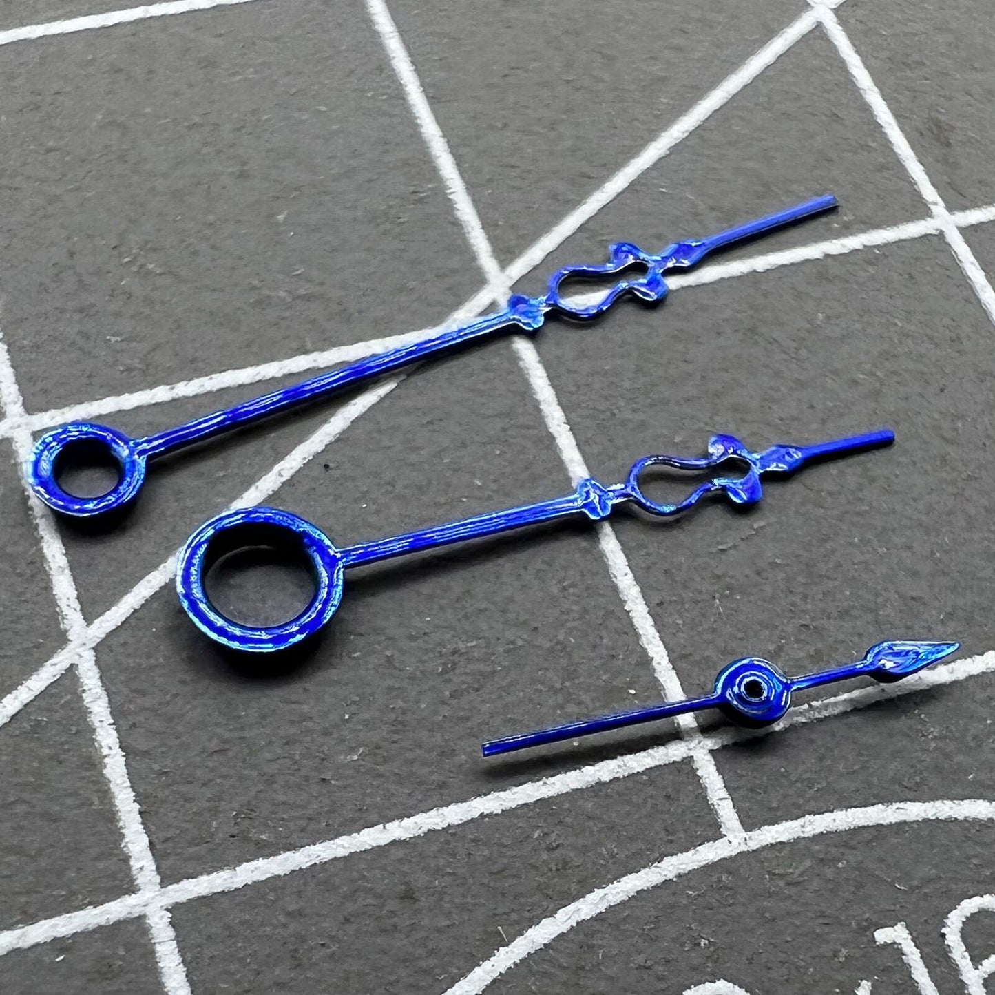 Blue floral watch hands by Seagull, compatible with ST3600/ST3621 and ETA6497/6498 movements, elegant replacements.