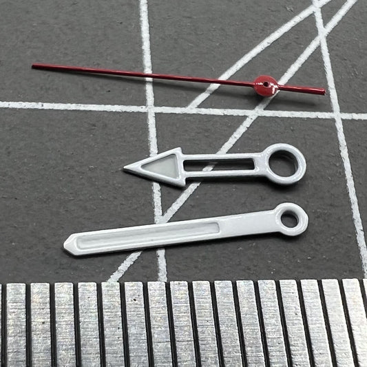 Green lume silver trim pointed arrow watch hands for Miyota NH35/NH36/NH38